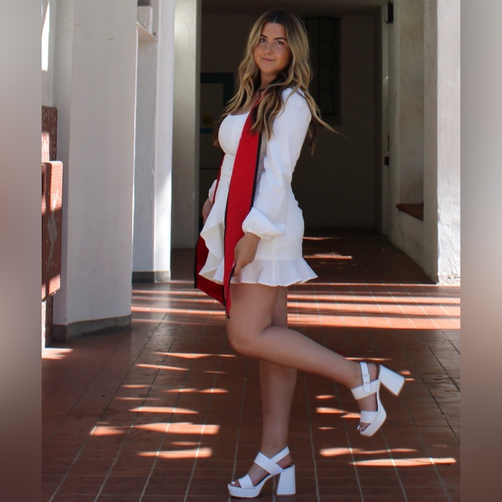 Princess Polly White Long Sleeve Dress